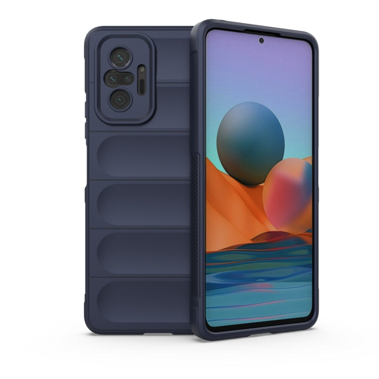 For Xiaomi Redmi Note 10 Pro 4G Magic Shield TPU + Flannel Phone Case(Dark Blue) - Xiaomi Cases by buy2fix | Online Shopping UK | buy2fix