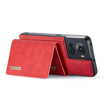 For OnePlus Ace/10R DG.MING M1 Series 3-Fold Multi Card Wallet + Magnetic Phone Case(Red) - OnePlus Cases by DG.MING | Online Shopping UK | buy2fix