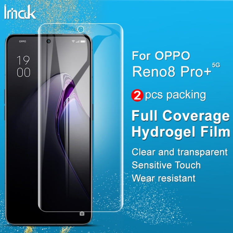 For OPPO Reno8 Pro+ 5G / Reno8 Pro 5G Global 2 PCS IMAK Curved Full Screen Hydrogel Film Front Protector - OPPO Tempered Glass by imak | Online Shopping UK | buy2fix