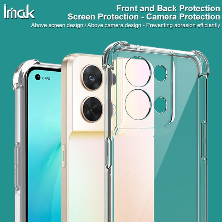 For OPPO Reno8 5G/Reno8 5G Global IMAK All-inclusive Shockproof Airbag TPU Case with Screen Protector (Transparent Black) - OPPO Cases by imak | Online Shopping UK | buy2fix