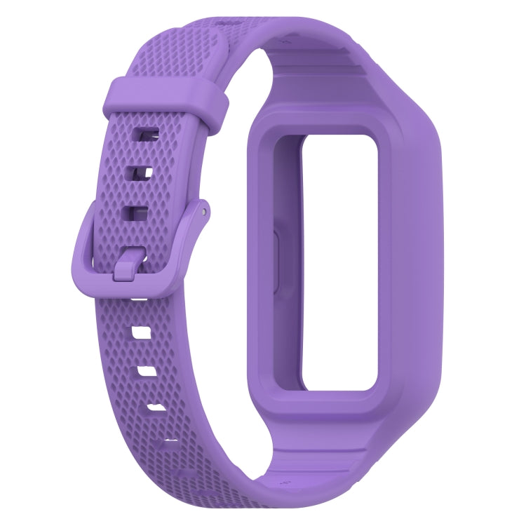 For Huawei Band 8 / Huawei Band 7 / Honor Band 6 Universal Integrated Silicone Watch Band(Lilac Purple) - Watch Bands by buy2fix | Online Shopping UK | buy2fix