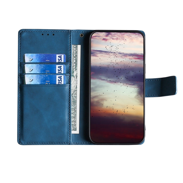 For Blackview A50 Skin Feel Crocodile Magnetic Clasp Leather Phone Case(Blue) - More Brand by buy2fix | Online Shopping UK | buy2fix