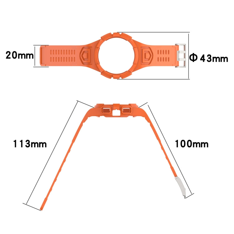 For Samsung Galaxy Watch5 40mm Silicone Integrated Watch Band(Orange) - Watch Bands by buy2fix | Online Shopping UK | buy2fix