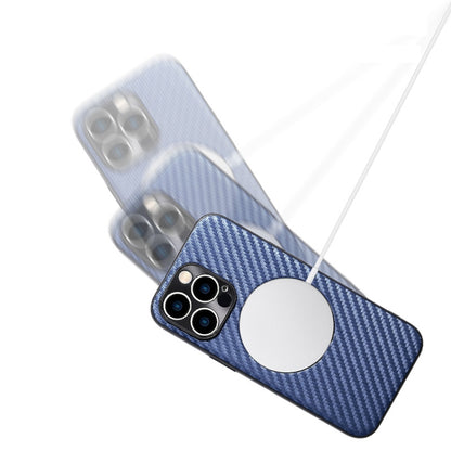 For iPhone 11 Carbon Fiber Texture MagSafe Magnetic Phone Case (Silver Grey) - iPhone 11 Cases by buy2fix | Online Shopping UK | buy2fix