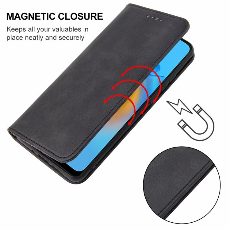 For OPPO A74 4G Magnetic Closure Leather Phone Case(Black) - OPPO Cases by buy2fix | Online Shopping UK | buy2fix