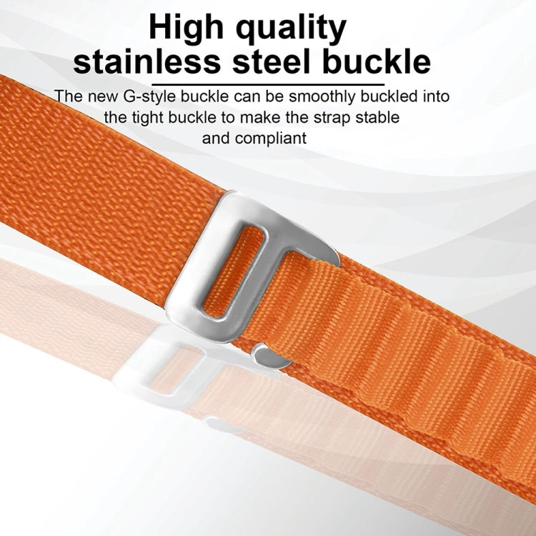 Nylon Watch Band For Apple Watch Series 8&7 45mm / SE 2&6&SE&5&4 44mm / 3&2&1 42mm (Orange + Red) - Watch Bands by buy2fix | Online Shopping UK | buy2fix