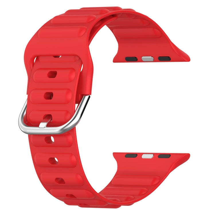 Ocean Ripple Watch Band For Apple Watch Series 8&7 41mm / SE 2&6&SE&5&4 40mm(Red) - Watch Bands by buy2fix | Online Shopping UK | buy2fix