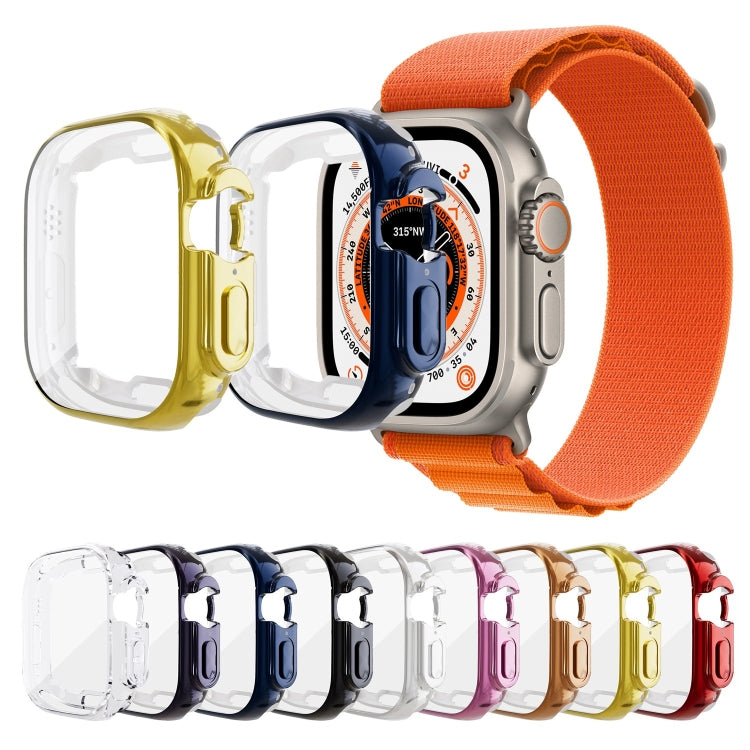 All-inclusive Plating TPU Protective Case For Apple Watch Ultra 49mm / Apple Watch Ultra 2 49mm(Transparent) - Watch Cases by buy2fix | Online Shopping UK | buy2fix