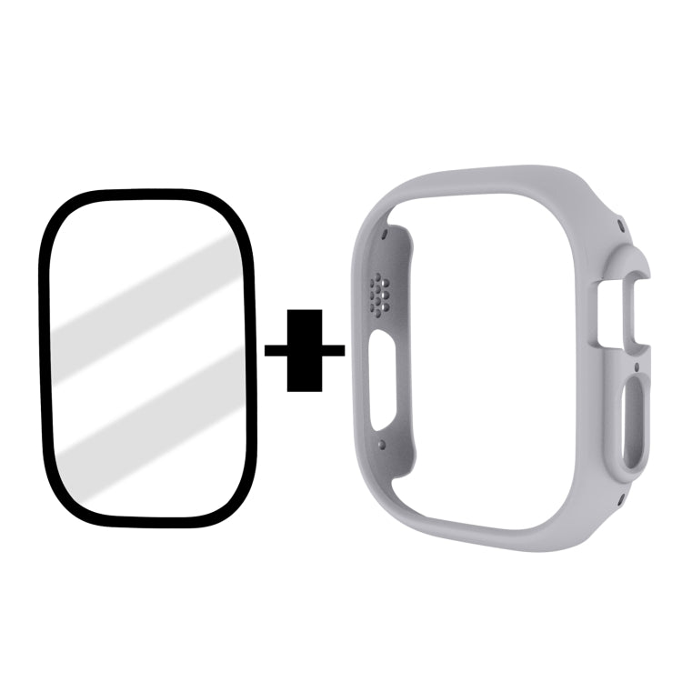 Tempered Glass Film Frosted PC Watch Case For Apple Watch Ultra 49mm / Apple Watch Ultra 2 49mm(Light Grey) - Watch Cases by buy2fix | Online Shopping UK | buy2fix