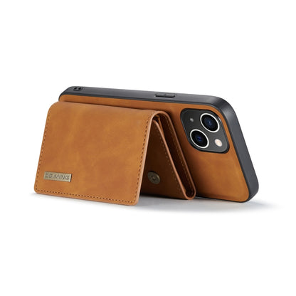 For iPhone 14 Plus DG.MING M1 Series 3-Fold Multi Card Wallet Leather Case(Brown) - iPhone 14 Plus Cases by DG.MING | Online Shopping UK | buy2fix