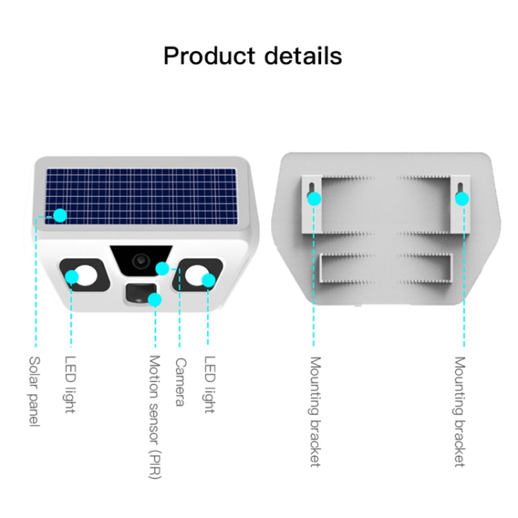 HS2180 Solar Garden Lamp with Night Vision Monitoring Function - Solar Lights by buy2fix | Online Shopping UK | buy2fix