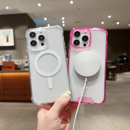 For iPhone 11 High Transparent Acrylic MagSafe Shockproof Phone Case(Pink) - iPhone 11 Cases by buy2fix | Online Shopping UK | buy2fix