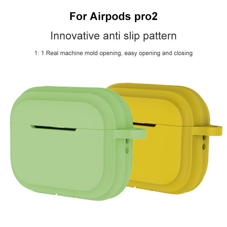 For AirPods Pro 2 Striped Shockproof Earphone Case(Grass Green) - For AirPods Pro 2 by buy2fix | Online Shopping UK | buy2fix