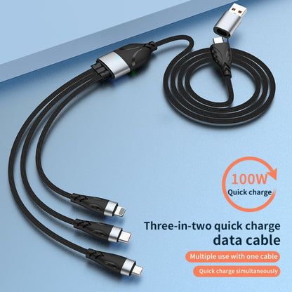 ADC-008 100W USB/Type-C to Type-C + 8 Pin + Micro USB Two to Three Fully Compatible Fast Charge Data Cable, Length:1.2m - Multifunction Cable by buy2fix | Online Shopping UK | buy2fix