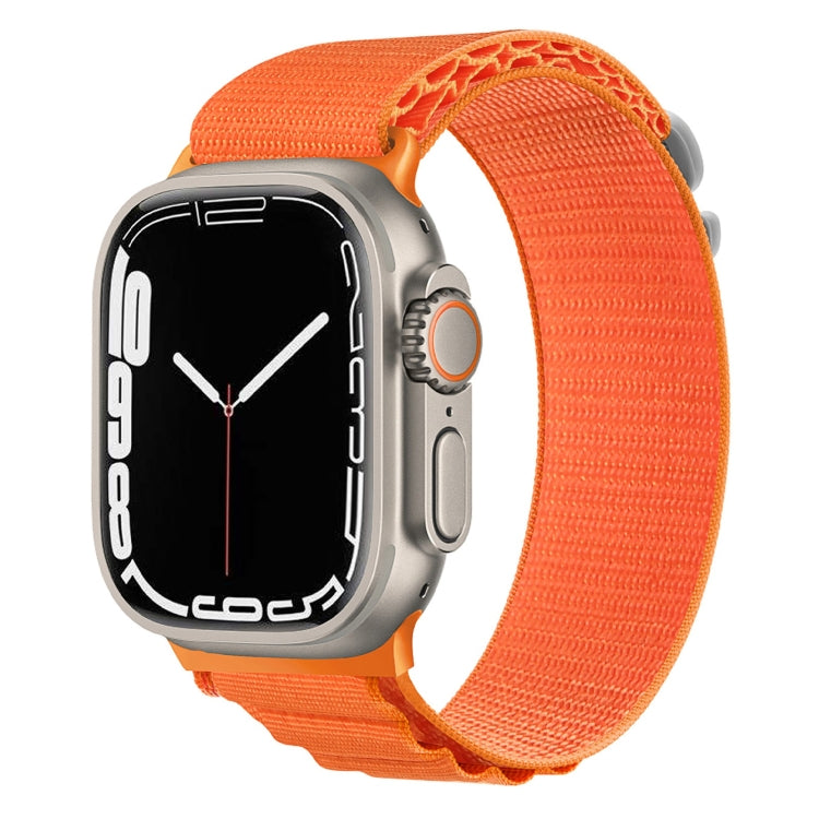 Silver Buckle Nylon Watch Band For Apple Watch Ultra 49mm / Series 8&7 45mm / SE 2&6&SE&5&4 44mm(Orange) - Watch Bands by buy2fix | Online Shopping UK | buy2fix