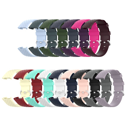 18mm Silver Color Buckle TPU Wrist Strap Watch Band for Fitbit Charge 4 / Charge 3 / Charge 3 SE, Size: L(Dark Purple) - Watch Bands by buy2fix | Online Shopping UK | buy2fix