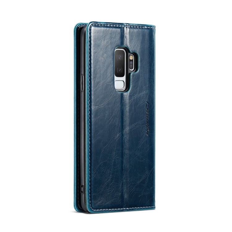 For Samsung Galaxy S9+ CaseMe 003 Crazy Horse Texture Leather Phone Case(Blue) - Galaxy Phone Cases by CaseMe | Online Shopping UK | buy2fix