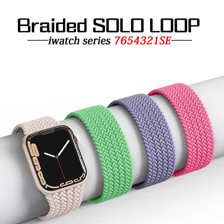 Nylon Single-turn Braided Watch Band For Apple Watch Ultra 49mm / Series 8&7 45mm / SE 2&6&SE&5&4 44mm / 3&2&1 42mm, Length:135mm(Fir Green) - Watch Bands by buy2fix | Online Shopping UK | buy2fix