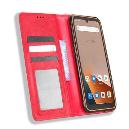 For Blackview BV5200 Magnetic Buckle Retro Texture Leather Phone Case(Red) - More Brand by buy2fix | Online Shopping UK | buy2fix