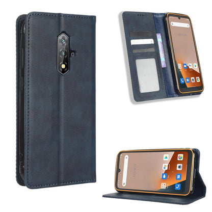 For Blackview BV5200 Magnetic Buckle Retro Texture Leather Phone Case(Blue) - More Brand by buy2fix | Online Shopping UK | buy2fix