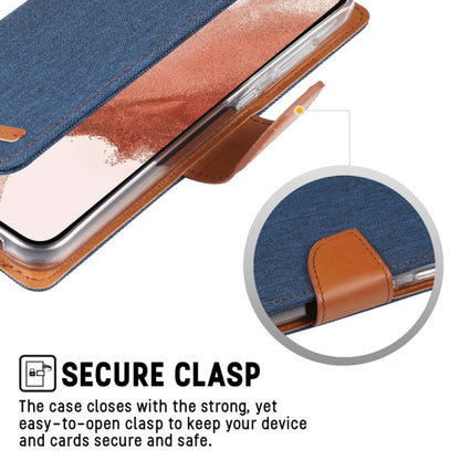 For Samsung Galaxy S23+ 5G GOOSPERY CANVAS DIARY Fabric Texture Flip Leather Phone Case(Navy Blue) - Galaxy S23+ 5G Cases by GOOSPERY | Online Shopping UK | buy2fix