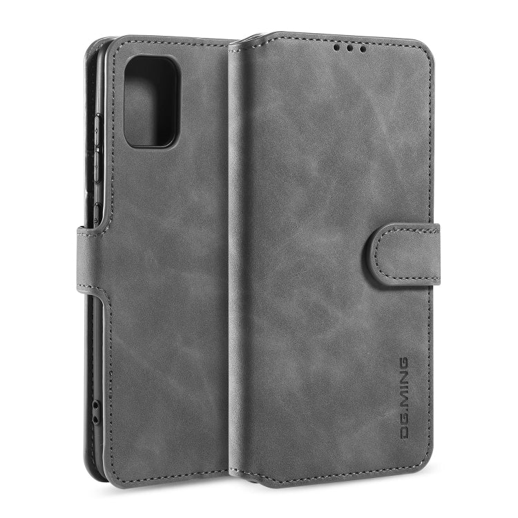 For Galaxy A31 DG.MING Retro Oil Side Horizontal Flip Case with Holder & Card Slots & Wallet(Grey) - Galaxy Phone Cases by DG.MING | Online Shopping UK | buy2fix