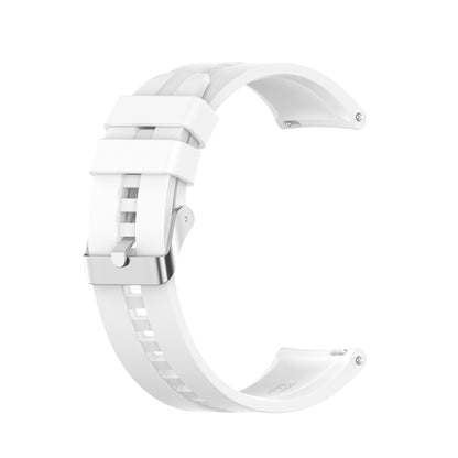 For Huawei Watch Buds / Watch 3 Pro New 20mm Silicone Silver Buckle Watch Band(White) - Watch Bands by buy2fix | Online Shopping UK | buy2fix