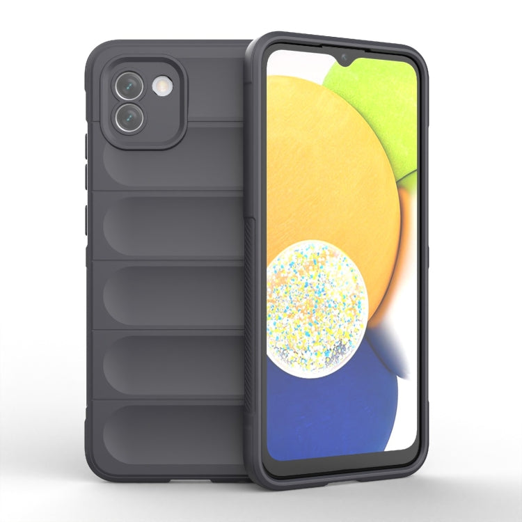 For Samsung Galaxy A03 Global Magic Shield TPU + Flannel Phone Case(Dark Grey) - Galaxy Phone Cases by buy2fix | Online Shopping UK | buy2fix