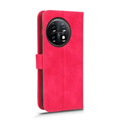 For OnePlus 11 Skin Feel Magnetic Flip Leather Phone Case(Rose Red) - OnePlus Cases by buy2fix | Online Shopping UK | buy2fix