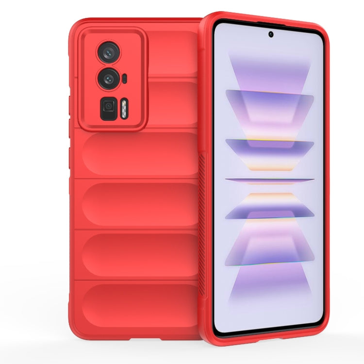 For Xiaomi Redmi K60 Pro Magic Shield TPU + Flannel Phone Case(Red) - Xiaomi Cases by buy2fix | Online Shopping UK | buy2fix