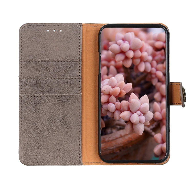 For OnePlus 11 5G KHAZNEH Cowhide Texture Flip Leather Phone Case(Khaki) - OnePlus Cases by buy2fix | Online Shopping UK | buy2fix