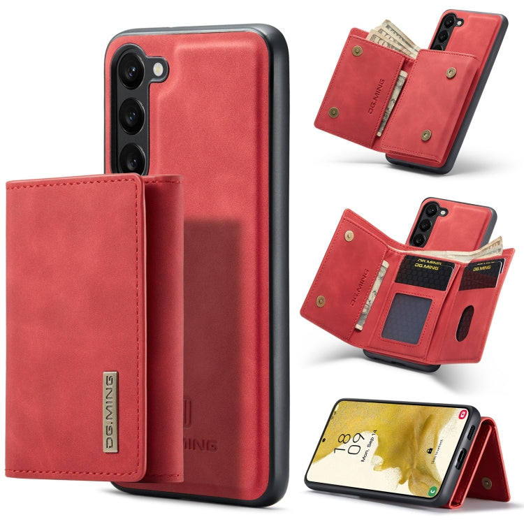 For Samsung Galaxy S23 5G DG.MING M1 Series 3-Fold Multi Card Wallet  Phone Case(Red) - Galaxy S23 5G Cases by DG.MING | Online Shopping UK | buy2fix