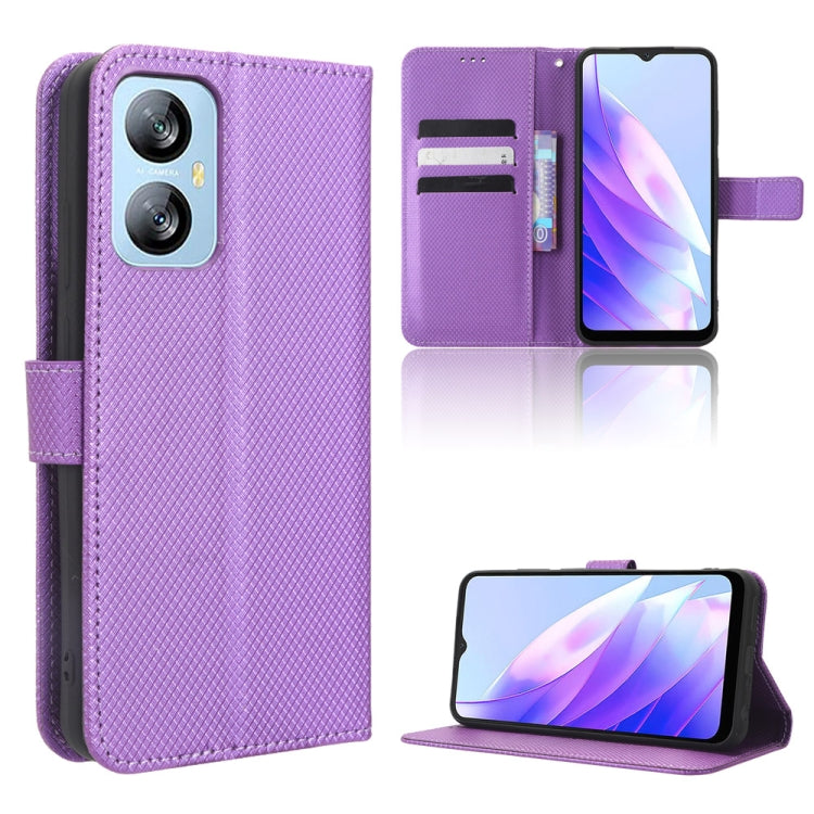 For Blackview A52 Diamond Texture Leather Phone Case(Purple) - More Brand by buy2fix | Online Shopping UK | buy2fix