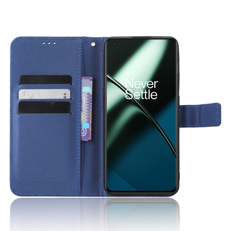 For OnePlus 11 5G Diamond Texture Leather Phone Case(Blue) - OnePlus Cases by buy2fix | Online Shopping UK | buy2fix