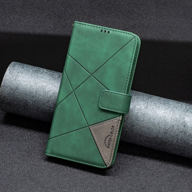 For Xiaomi Redmi K70 / K70 Pro Magnetic Buckle Rhombus Texture Leather Phone Case(Green) - K70 Pro Cases by buy2fix | Online Shopping UK | buy2fix