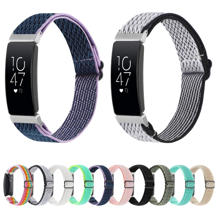 For Fitbit Inspire 2 Buckle Wave Braided Nylon Watch Band(White) - Watch Bands by buy2fix | Online Shopping UK | buy2fix