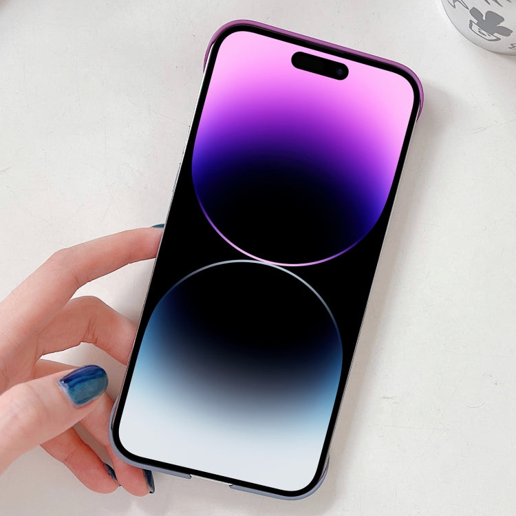 For iPhone 14 Plus Frameless Skin Feel Gradient Phone Case(Dark Purple + Grey) - iPhone 14 Plus Cases by buy2fix | Online Shopping UK | buy2fix