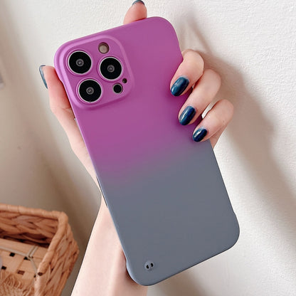 For iPhone 13 Pro Max Frameless Skin Feel Gradient Phone Case(Dark Purple + Grey) - iPhone 13 Pro Max Cases by buy2fix | Online Shopping UK | buy2fix