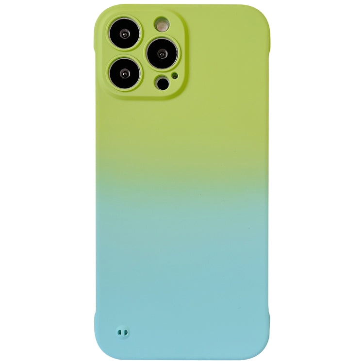 For iPhone 13 Pro Max Frameless Skin Feel Gradient Phone Case(Green + Light Blue) - iPhone 13 Pro Max Cases by buy2fix | Online Shopping UK | buy2fix