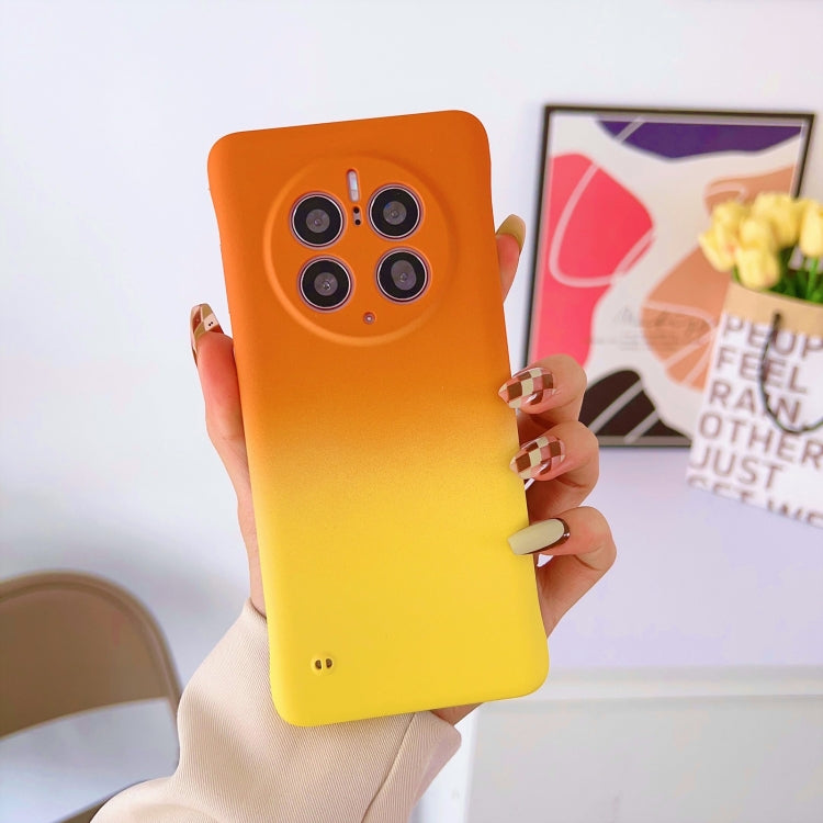 For Huawei Mate 50 Pro Frameless Skin Feel Gradient Phone Case(Orange Yellow) - Huawei Cases by buy2fix | Online Shopping UK | buy2fix