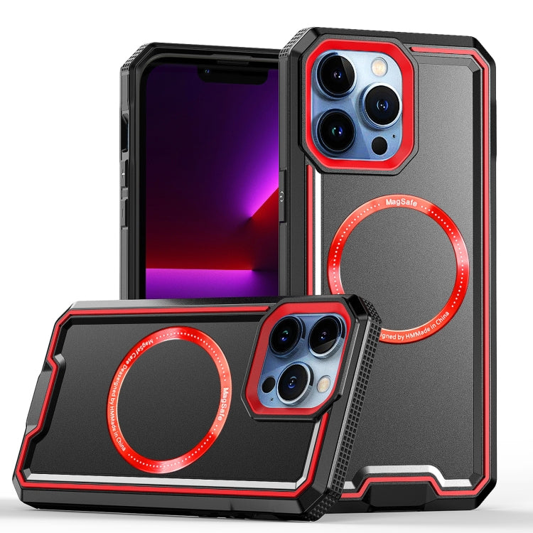 For iPhone 11 Pro Armour Two-color MagSafe Magnetic TPU + PC Phone Case(Black + Red) - iPhone 11 Pro Cases by buy2fix | Online Shopping UK | buy2fix