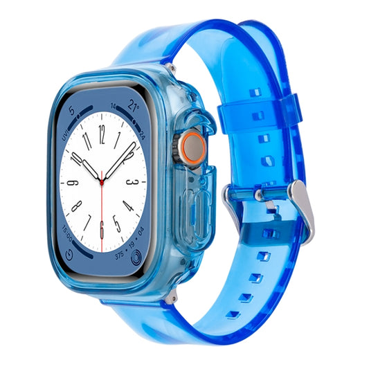 For Apple Watch Ultra 49mm Glacier Jelly Clear TPU Case Watch Band(Blue) - Watch Bands by buy2fix | Online Shopping UK | buy2fix