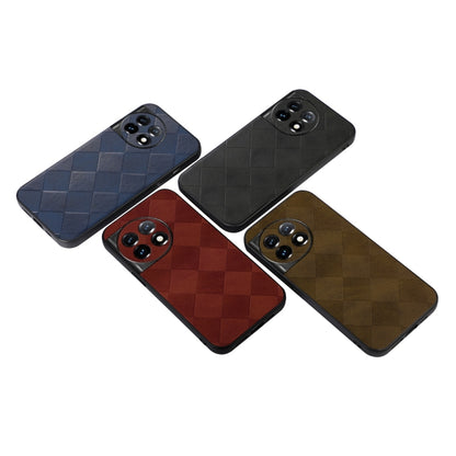 For OnePlus 11 Weave Plaid PU Phone Case(Black) - OnePlus Cases by buy2fix | Online Shopping UK | buy2fix