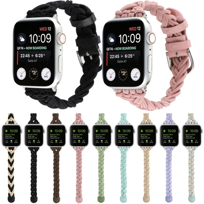 Single Elastic Nylon Braid Watch Band For Apple Watch Ultra 49mm&Watch Ultra 2 49mm / Series 9&8&7 45mm / SE 3&SE 2&6&SE&5&4 44mm / 3&2&1 42mm(Black) - Watch Bands by buy2fix | Online Shopping UK | buy2fix