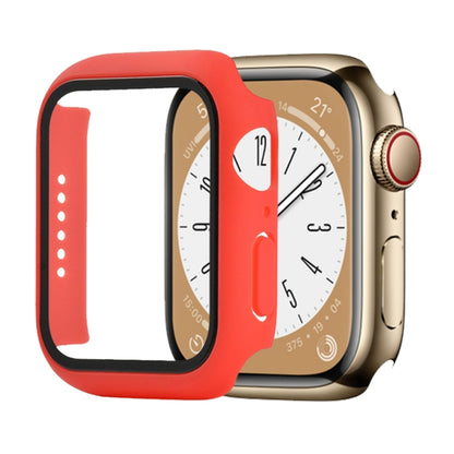 Shockproof PC+Tempered Glass Watch Protective Case For Apple Watch Series 8&7 41mm(Red) - Watch Cases by buy2fix | Online Shopping UK | buy2fix