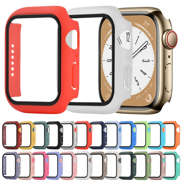 Shockproof PC+Tempered Glass Watch Protective Case For Apple Watch Series 8&7 41mm(Light Purple) - Watch Cases by buy2fix | Online Shopping UK | buy2fix