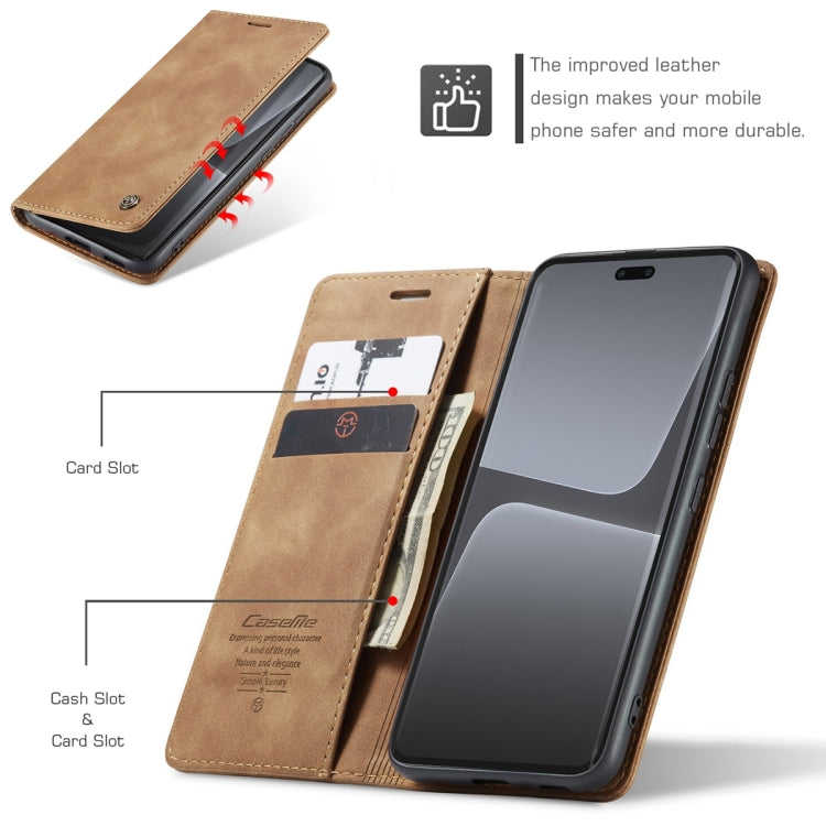 For Xiaomi 13 Lite CaseMe 013 Multifunctional Horizontal Flip Leather Phone Case(Brown) - Xiaomi Cases by CaseMe | Online Shopping UK | buy2fix