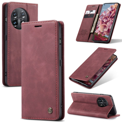 For OnePlus 11 CaseMe 013 Multifunctional Horizontal Flip Leather Phone Case(Wine Red) - OnePlus Cases by CaseMe | Online Shopping UK | buy2fix