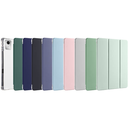 For Lenovo Tab M11 / Xiaoxin Pad 11 2024 3-fold Clear TPU Leather Tablet Case with Pen Slot(Green) - Lenovo by buy2fix | Online Shopping UK | buy2fix