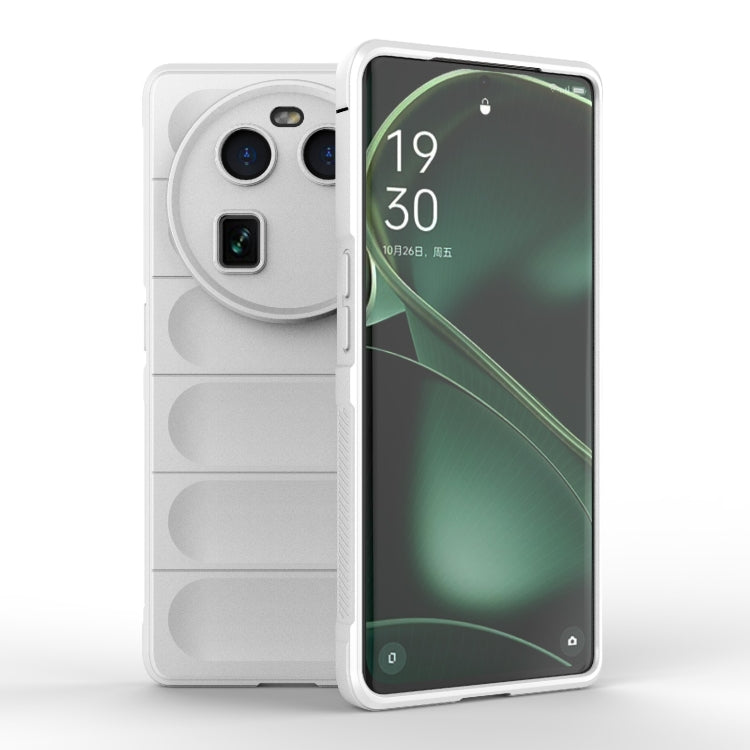 For OPPO Find X6 5G Magic Shield TPU + Flannel Phone Case(White) - OPPO Cases by buy2fix | Online Shopping UK | buy2fix